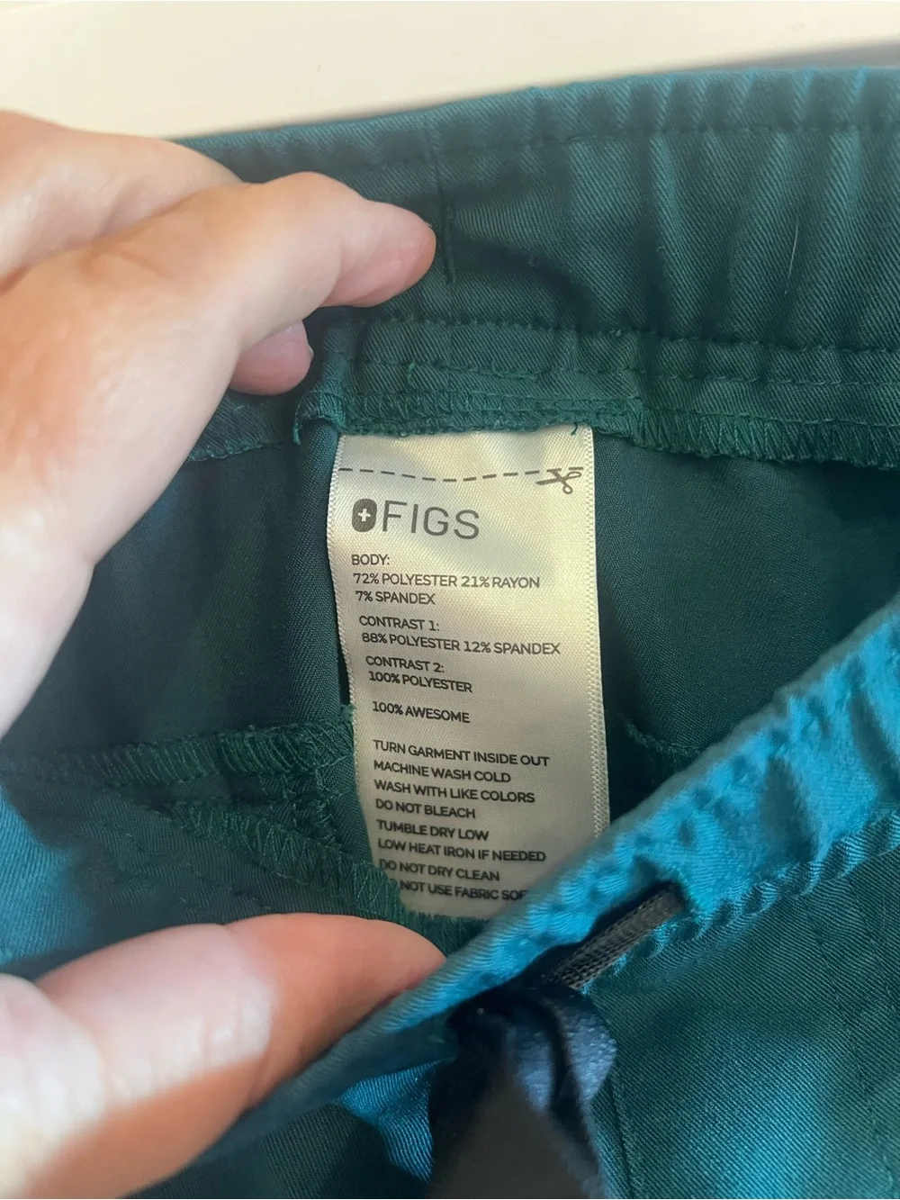 Figs Men's or Women’s Teal Drawstring Joggers
